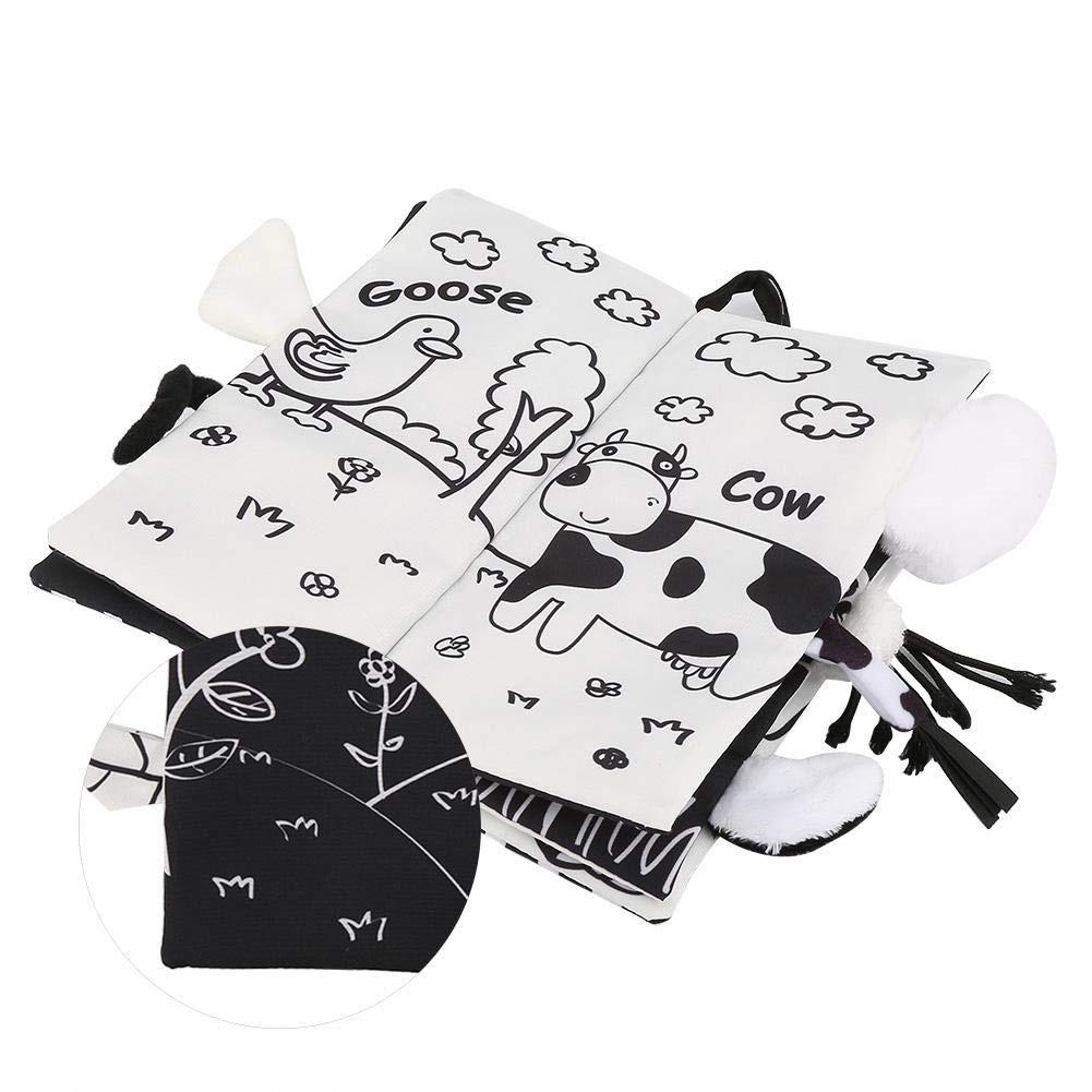 Early Education Toys Black and White Puzzle Tail Cloth Book