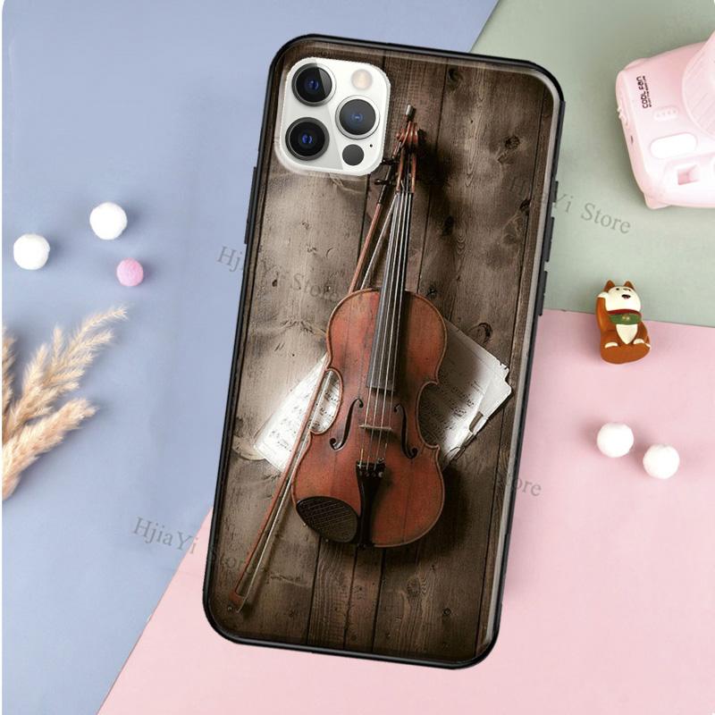 Elegant Violins Bow Sheet Music Phone Case For Apple iPhone 13 11 Pro Max 12 Mini X XR XS Max 8 7 Plus SE 2020 Cover Shell
