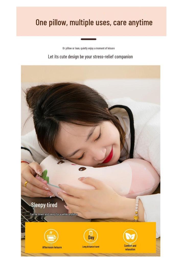 Customizable Cartoon Embroidery U-Shaped Memory Foam Neck Pillow for Travel & Home