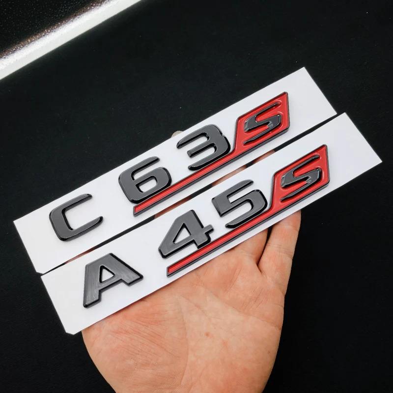 3D ABS Glossy Black A35 A45 C63 A180 S Logo Letters Badge Car Sticker Trunk Emblem For Mercedes Benz AMG W205 W177 W176 C205 AV1