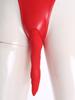 Herren Glänzender PU Ärmelloser Stehkragen Beutel Bodycon Bodysuit Dessous
