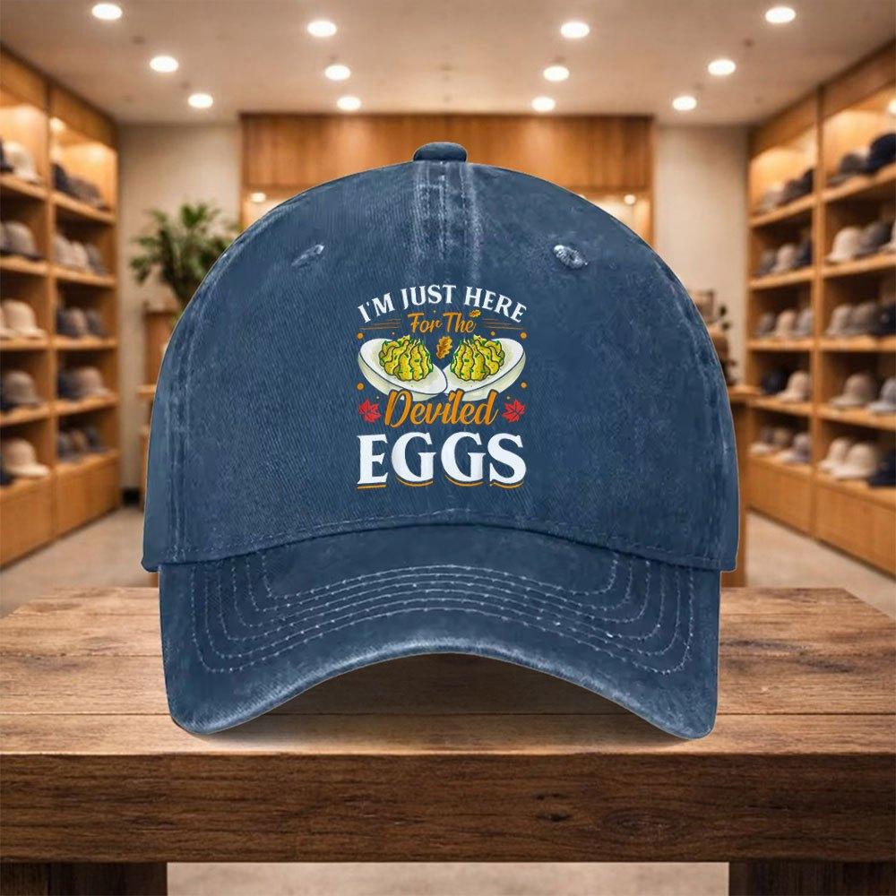 pc Baseball Cap a Casual Duckbill Hat IM Just Here for The New Versatile Hat for Eating Deviled Eggs Adjustable Sports Cap