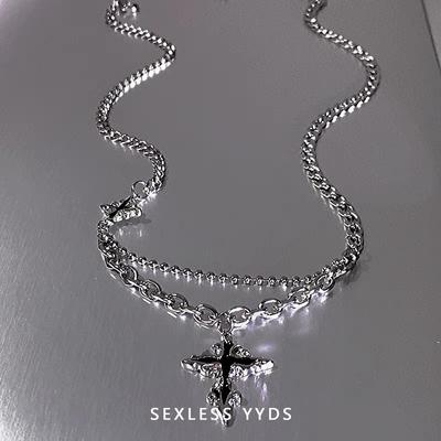 Trendy Cross Pendant Necklace: Versatile Hip Hop Style for Men and Women