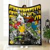 Anthropomorphic Liquor Bottles, Glasses, and Cocktails In a Chaotic Bar Scene. for All Seasons Blanket Lunch Break Throw Gift