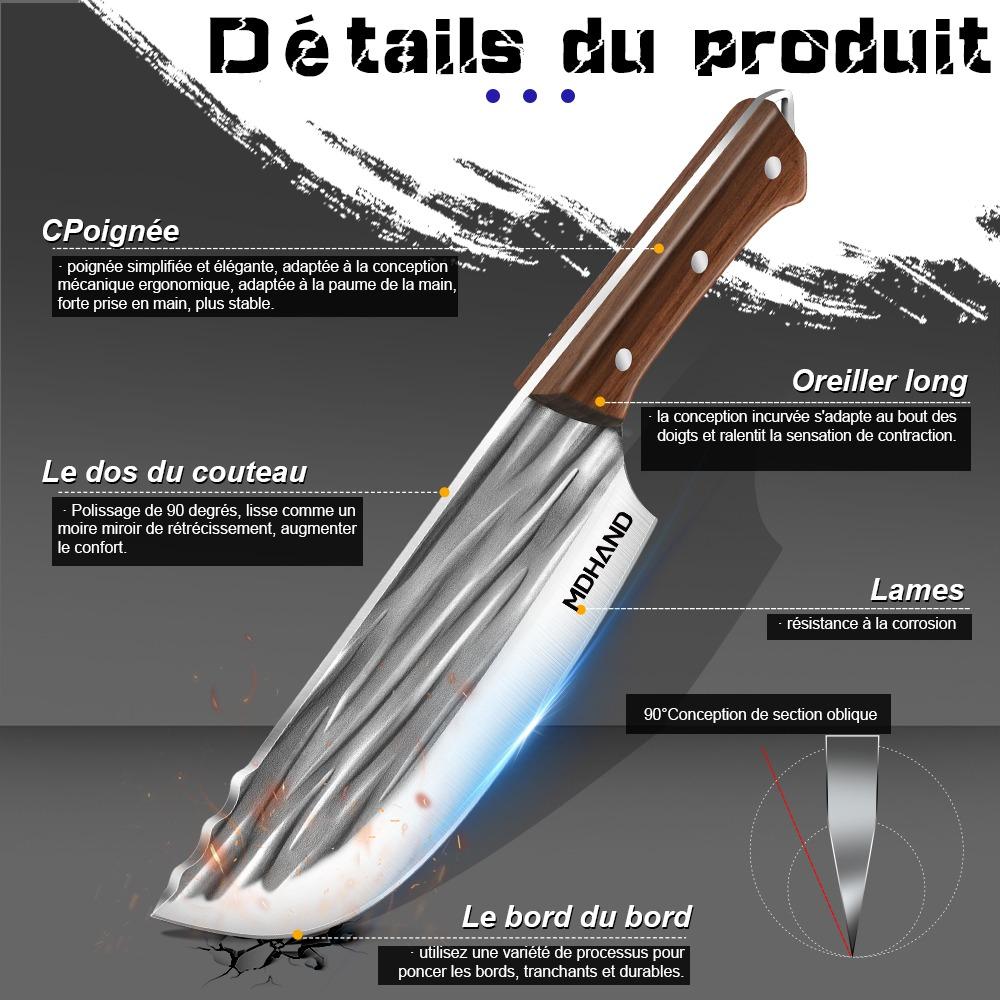 14pcs Chef Knife Hand Forged Cleaver Fruit Slicing Knife Butcher Boning Knife Wood Handle Striped Blade Kitchen Knives Set