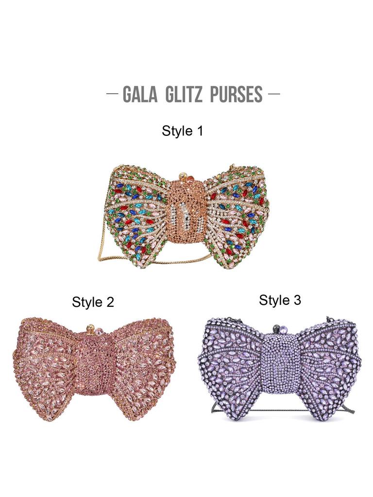 Luxury Rhinestone Bow Crystal Clutch Evening Bag