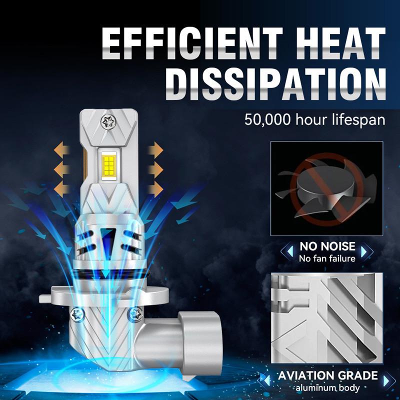 H11/H8/H9+ 9005/HB3 6500K White 50000LM Universal LED Headlight Bulbs CSP High Low Beam Car Light 12V