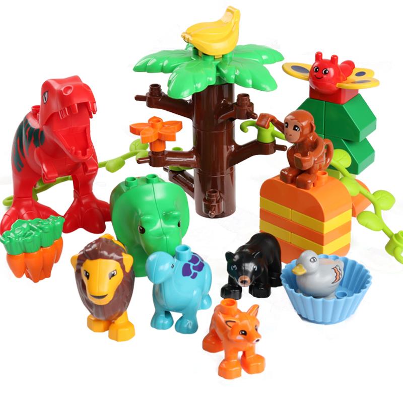 Big Size Building Blocks Animal Accessorie Sets Rabbit Fish Bear Chicken Pig Block Duck Dog Cat Brick Horse Cow Sheep Toys Gifts