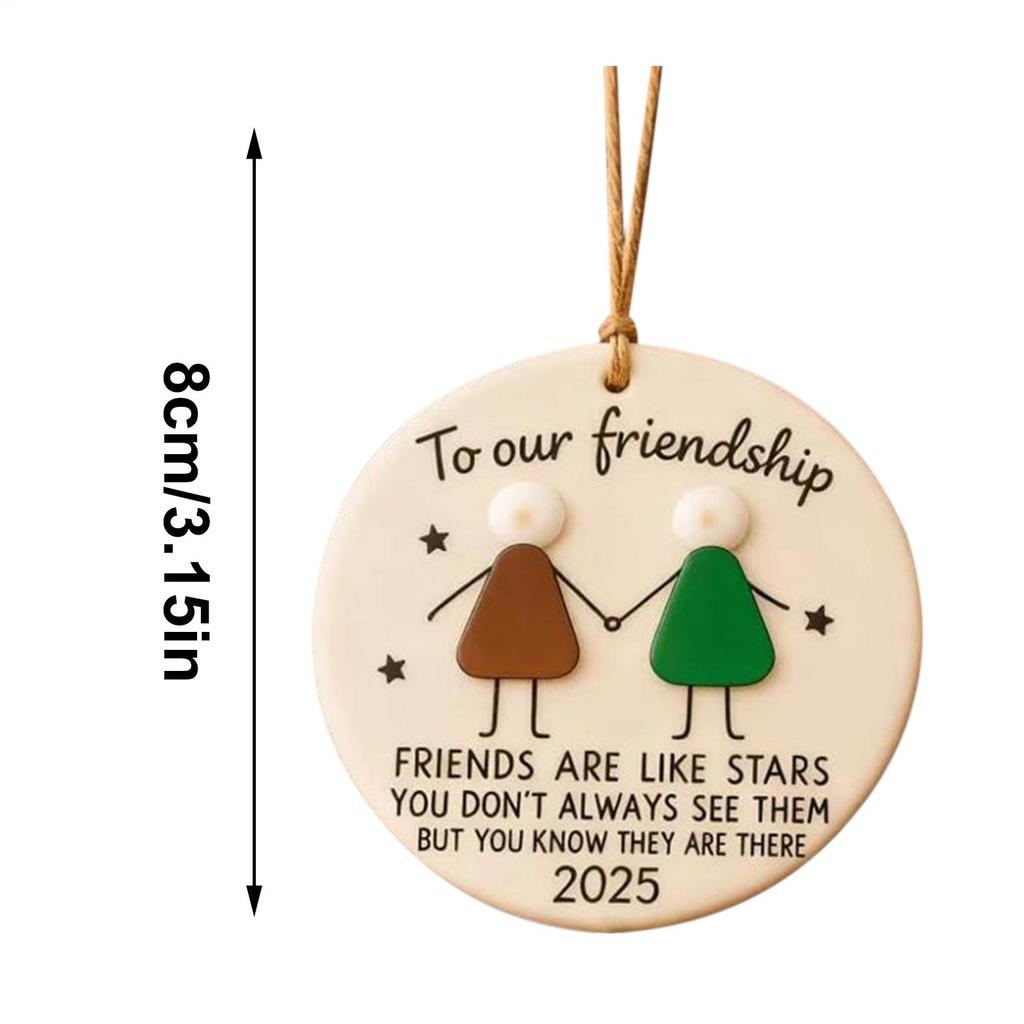 Friendship Ornaments For Christmas Tree 2D Acrylic Holiday Decorations Hangable Christmas Tree Decorations For Festival Planners