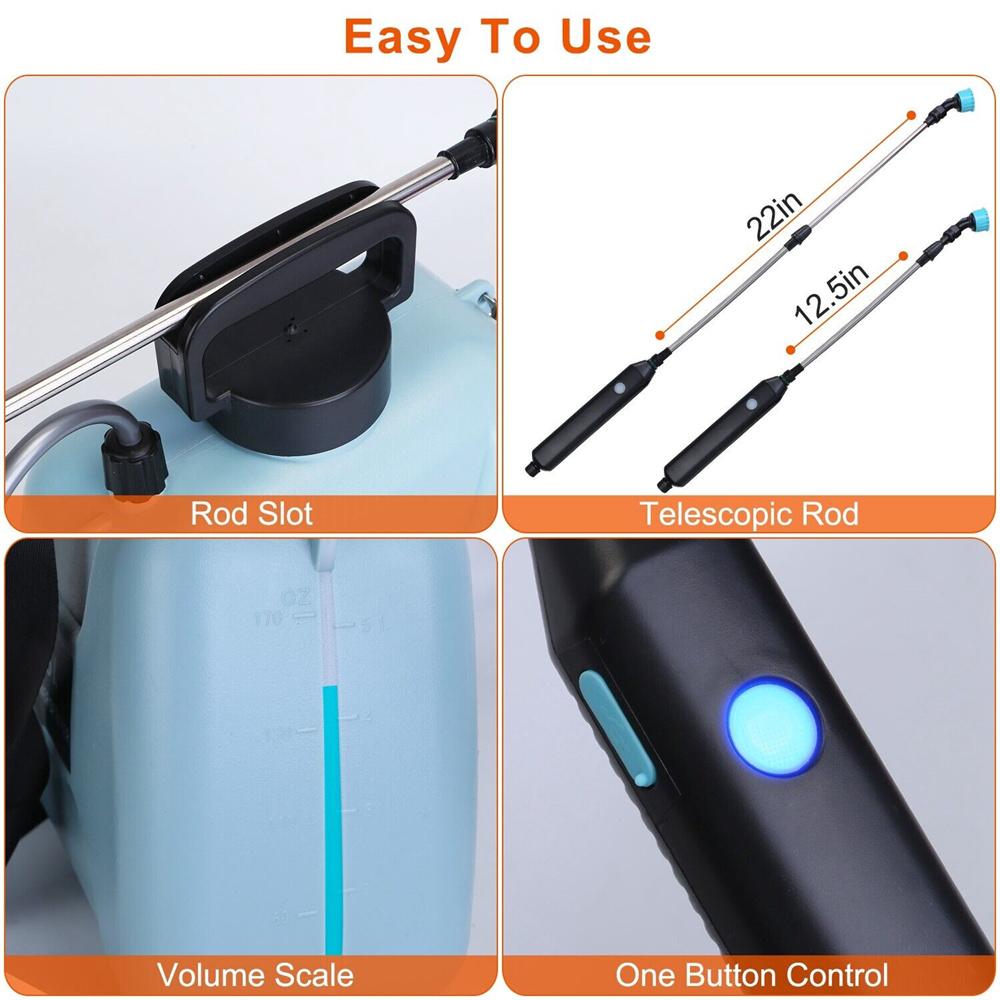 Electric Sprayer 5L Watering Can With Spray Gun Automatic Garden Plant Mister USB Rechargeable Irrigation Tool