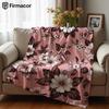 Vintage Floral On Pink Lightweight Microfiber Soft Christmas Fleece Blanket Warm Cozy Throw for Sofa Office Travel All Season