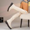 Thick-soled Slimming Over The Knee Boots 2025 Winter New Plus-size Round Toe Muffin Skinny Boots for Women