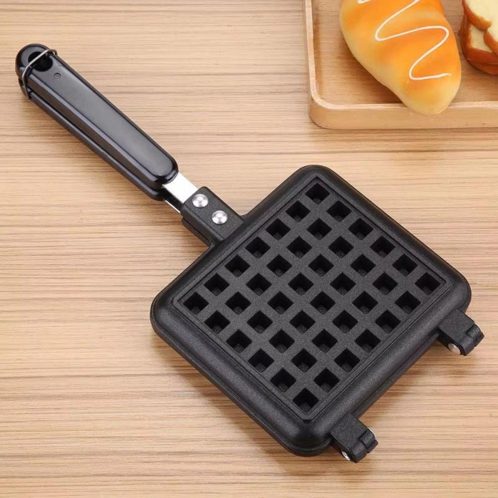Gussaluminium Waffel Metallform Pfanne Quadrat Toast Bratpfanne Leicht zu reinigen Sandwichmaker Backen