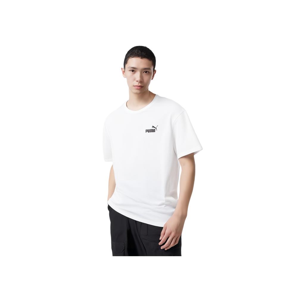Puma Power Summer Graphic Tee Breathable Letter Logo Print Pullover Round Neck Short Sleeve T-Shirt Men Tops White 677340-02