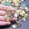 30pcs/Lot Random Mix Vintage Silver/Gold Color Bright/Matte Cute Metal Charms For Jewelry Making Supplies Butterfly Pendant Bulk