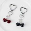 Keychain Pendant, Cherry Pendant Key Holder with Hearts Buckle, Alloy Polished Surface Backpack Charm Pendant for Women Accessories
