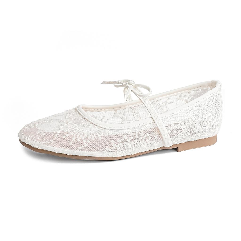 Soft sole not tired feet spring and summer mesh flat shoes women's high sense 2025 ballet breathable women's shoes low heel casual shoes