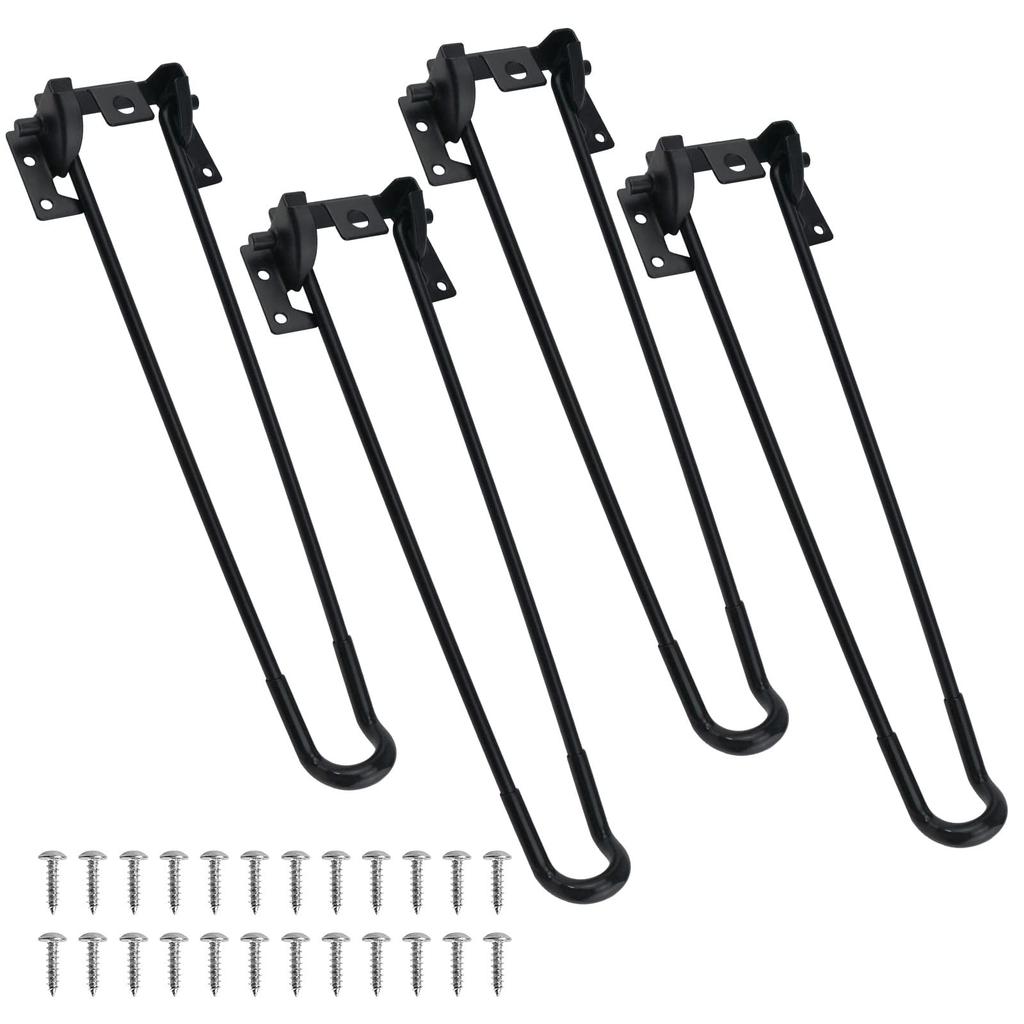 7Akiranoai Set of 4 Folding Table Legs, 32cm, Screws Included, Assembly Required, Folding Legs for Low Tables