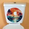 10 Styles Summer Seaside Vacation Wall Stickers Beach Sunset Stickers Toilet Stickers Self Adhesive Waterproof