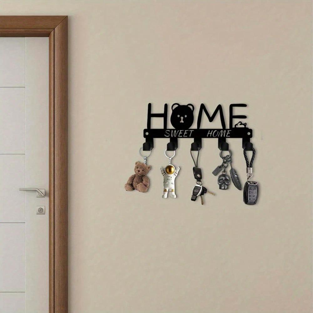 Heavy Duty Metal Key Holder Wall Mount 5.91 Inch Rustic Entryway Organizer with Hook for Keys Hat Indoor Outdoor Durable Housewarming Gift