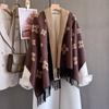 New age-reducing flower printed scarf women's autumn and winter versatile thick warm scarf shawl