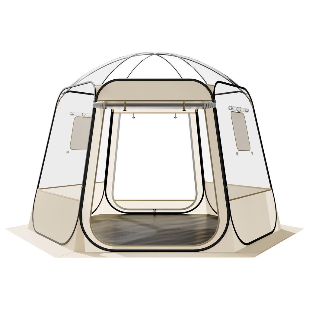 Pop up Bubble Tent, 3.05 x 2.75 m Waterproof & UV-Resistant, Clear Camping Tent Shelter, Outdoor Garden Dome Igloo Tents with Windows, 540° Panoramic