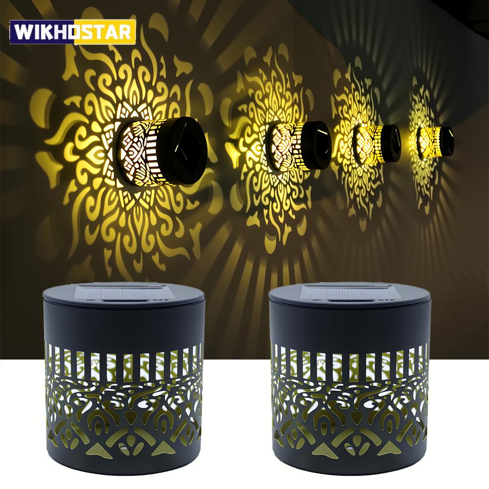 LED Solar Light IP65 Waterproof and Warm Wall Light Suitable for Garden Lawn Camping Steps Greenway Courtyard Night Light