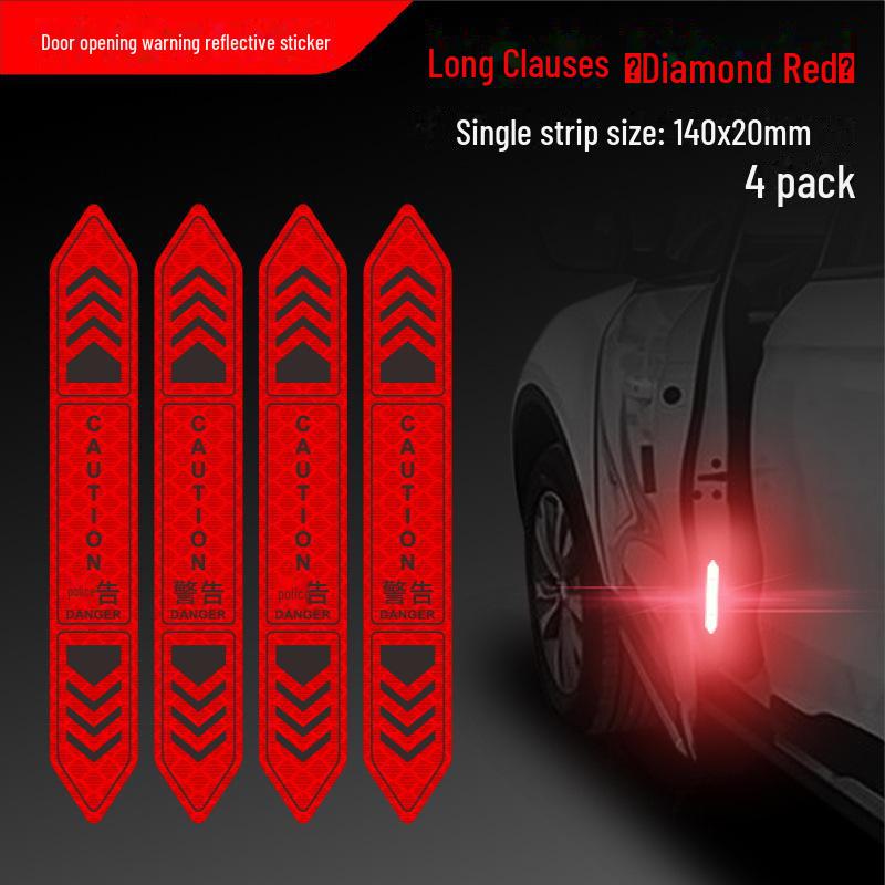 

Персонализированные ночные светоотражающие предупреждающие наклейки на дверь автомобиля - светоотражающие наклейки класса А с бриллиантами для безопасности и украшения.