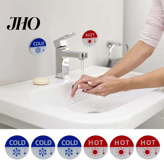Thermometer Design Labels 6Pcs Self-adhesive Hot And Cold Sign Stickers Child-friendly Round Waterproof Acrylic Wear-resistant Label Signs Prevent