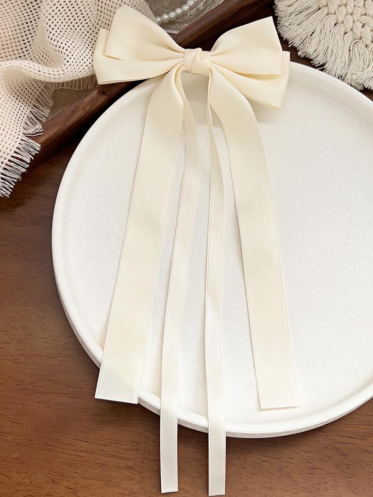 1Pcs White Hair Bows Hair Ribbon Clips Big Fall Alligator Clips Hair Accessories for Women Girls Toddlers Kids Baby