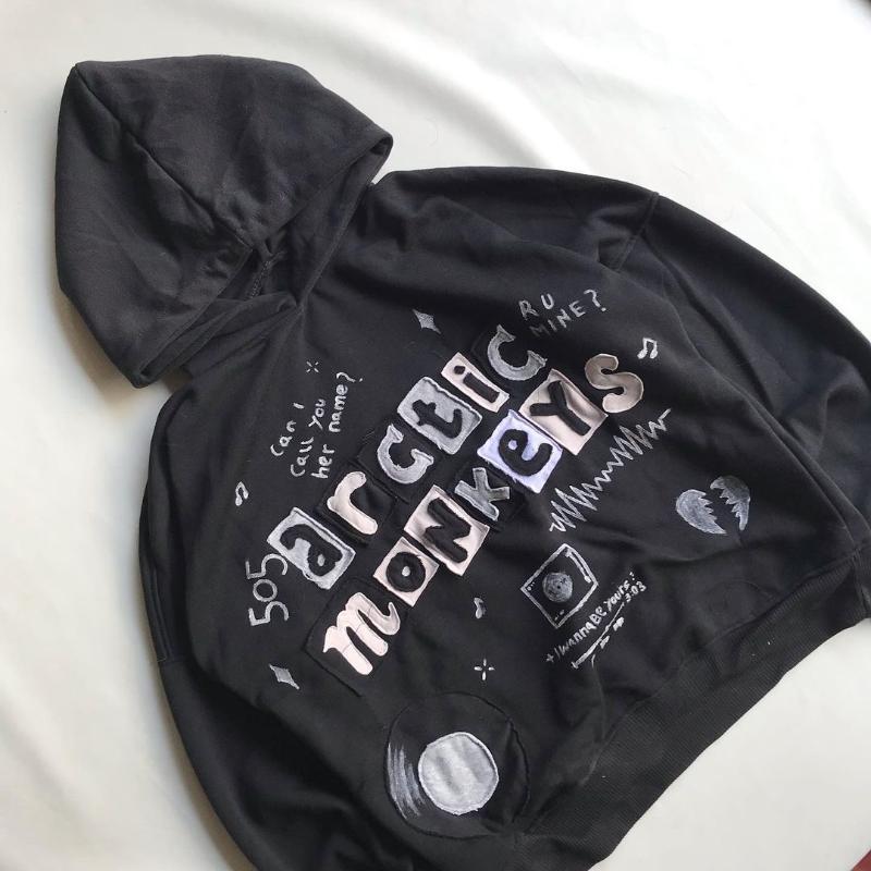 Y2K Spring Street Trend Patch Printed Hoodie Loose Pullover Men's and Women's Sweater