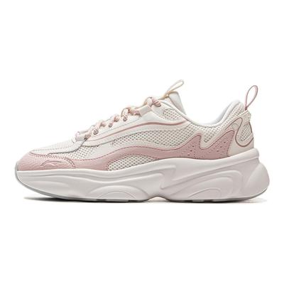 Li Ning Coco Leche Versátil Retro Suela Gruesa Tendencia de Moda Absorción de Impactos Antideslizante Resistente al Desgaste Soporte Zapatos Casuales de Caña Baja AGCV130-2