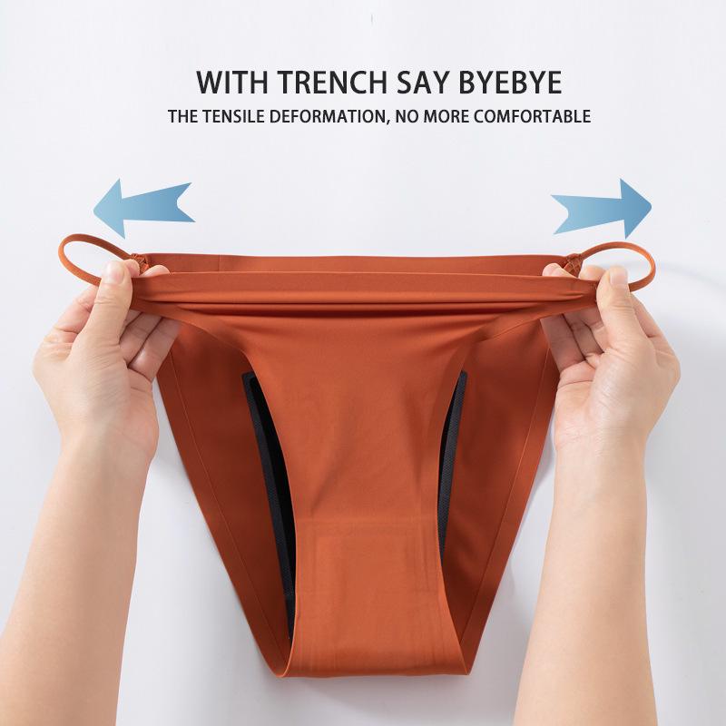 Plus Size Leak-Proof Ice Silk Period Thong for Women