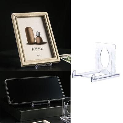 Shelf Clear Display Stand Acrylic Adjustable Picture Frames Rack Transparent Mini Plate Holder Stands