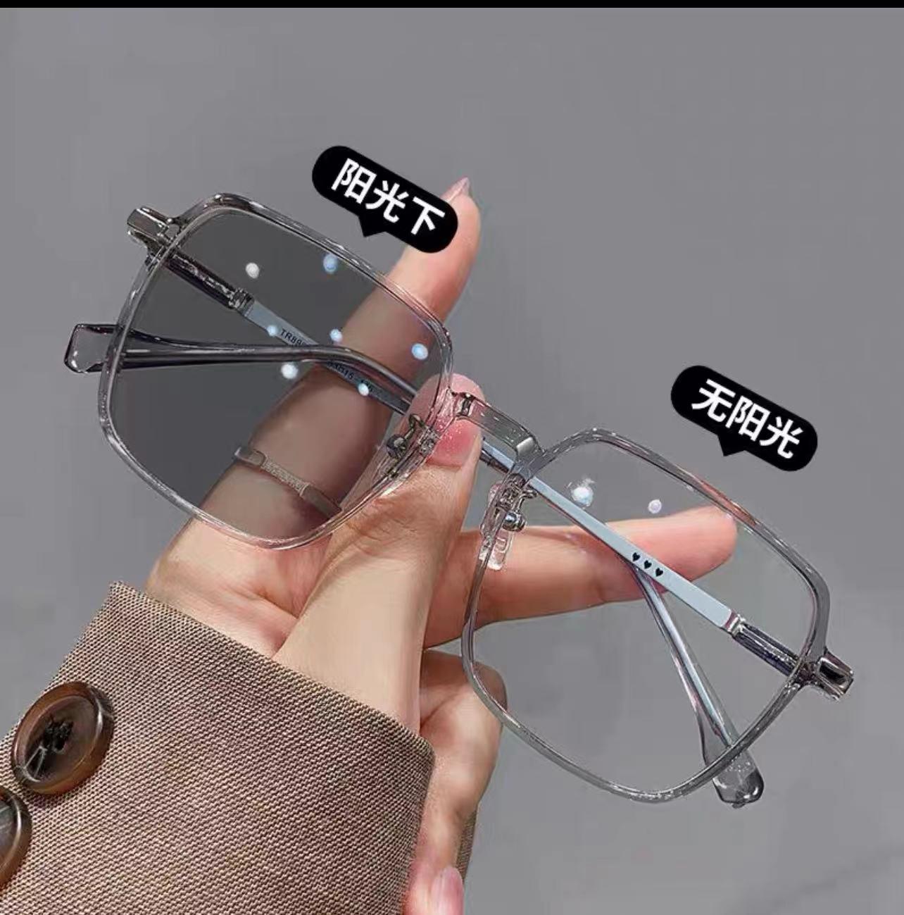 

Женские очки с большой оправой, фотохромные, для близорукости, с защитой от синего света - Светочувствительные, Стройнящие, Без макияжа, Готовые и предназначенные для чтения