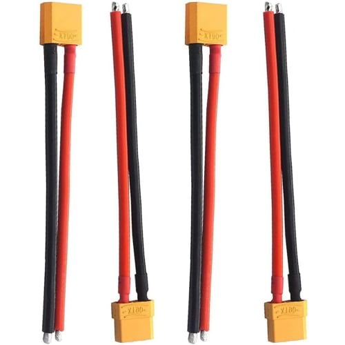 GTIWUNG 2 Pairs XT90 Connectors, XT-90 Male and Female Connectors, XT90 Male and Female Bullet Connector Plugs for RC LiPo Battery (15CM 12AWG Silicon