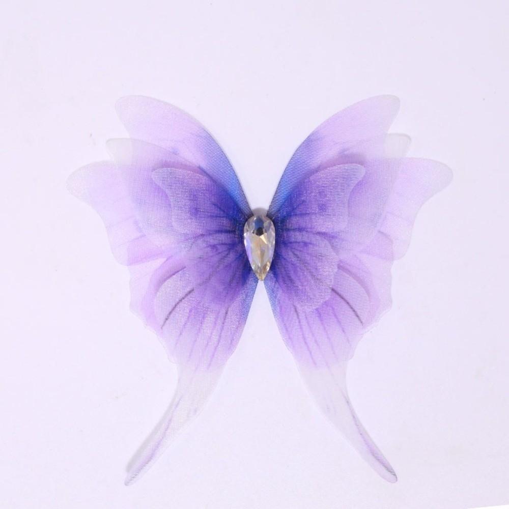 Gradient Color Organza Fabric Butterfly Four-Layer 3D Butterfly Decorations Butterfly Appliques