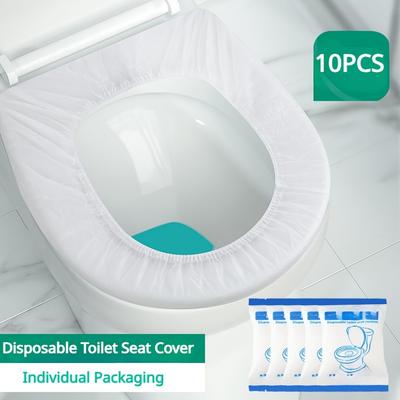 10pcs Disposable Toilet Seat Covers, Waterproof & Dust-Proof, Individually Wrapped - Hygienic & Convenient for Travel and Public Restrooms
