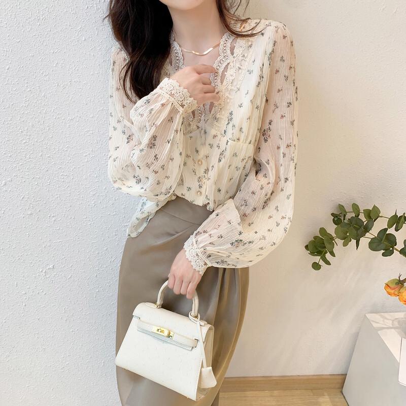 ITISF4 Women's Floral Lace Long Sleeve Top