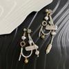 Personalized Daily, Natural Irregular Baroque Pearl Stud Earrings, Silver Needles European and American Style Retro Lazy Temperament Fashionable