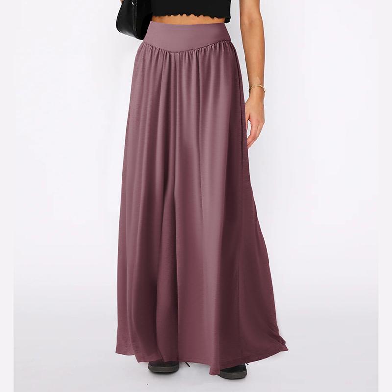 

Женские удобные повседневные танцевальные драпированные брюки-кюлоты с высокой посадкой, однотонные, свободного кроя, с широкими штанинами XL кармин красный