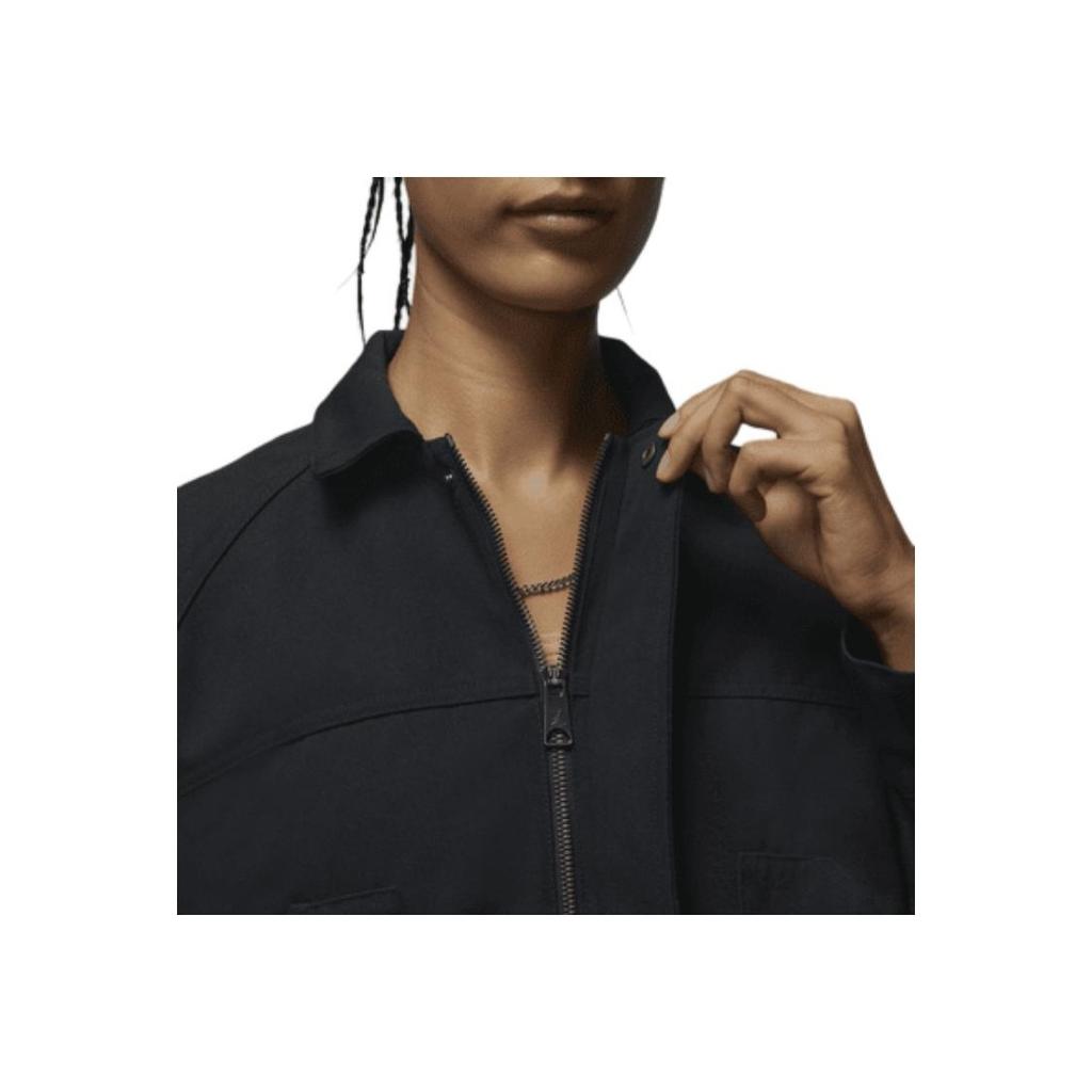 Jordan Solid Color Loose Fit Zip Jacket Women Jackets Black FN5351-010