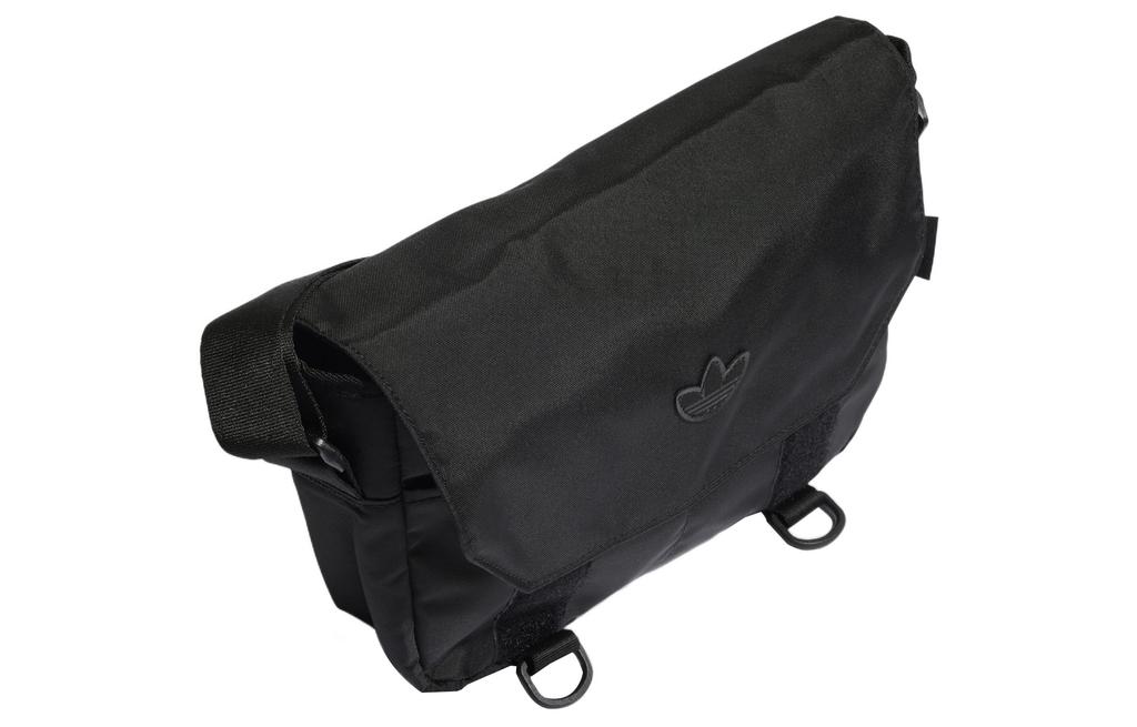 Adidas Originals Trefoil Textile, Nylon Messenger Bag, Shoulder Bag, Crossbody Bag Small Unisex Pure Black HL6697