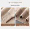 Men's Thickened 100% Pure Wool Color Block Round Neck Sweater - Casual Loose Jacquard Knit Cashmere Top