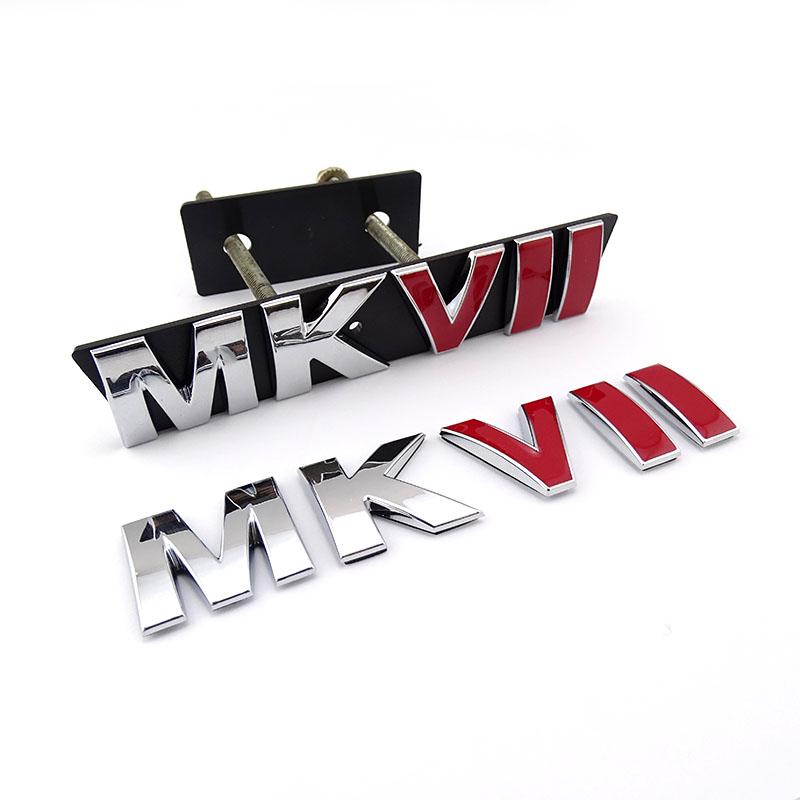 UDXKW1 3D MKVII auto grille Grill Emblem and rear truck Chrome Red Badge Car Sticker for VW Golf MK7