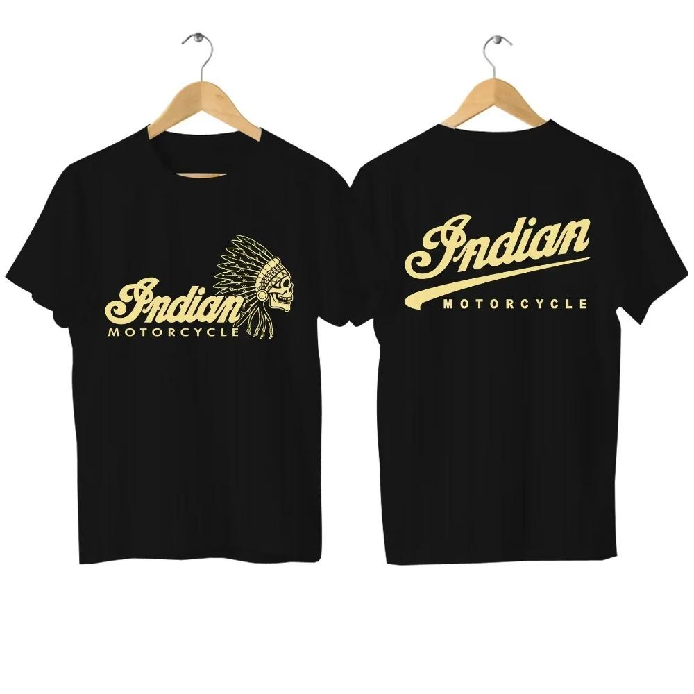 2025 Brand New Men's T-shirt, 100% Pure Cotton Graphic Retro Streetwear for Indian Motorcycles, Casual Y2k Top