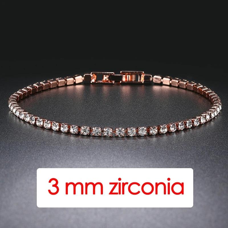 Pulseira de tênis hiphop homme Iced Out 3/4/5mm zircônia cúbica corrente de cristal masculina na mão hip-hop streetwear joias masculinas H086
