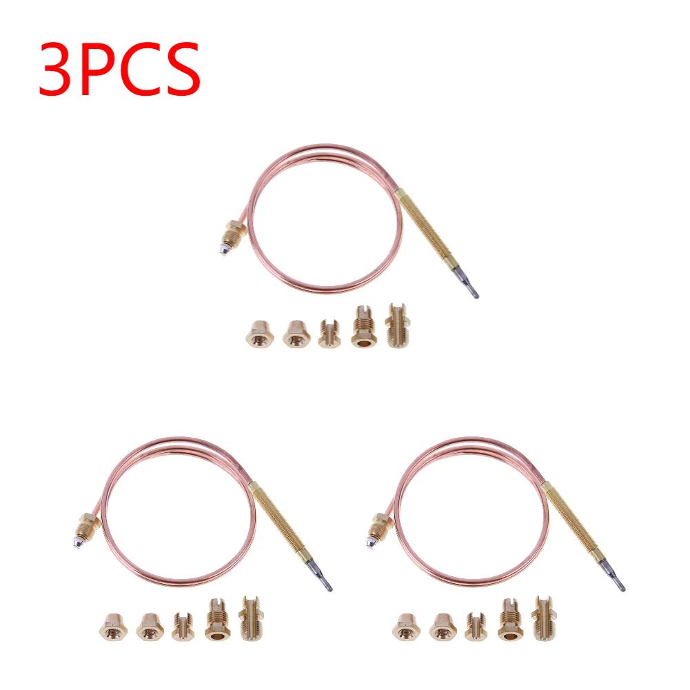 1-5Pcs 60/120cm Gas Thermocouple for Hot Water Boiler with 5 Fixed Parts Sensor Thermometer Probe Induction Line Tool Set