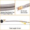 2 Pack Stainless Steel RV Propane Hose With Gauge For 5-40Lb Tanks - Stainless Braided Propane Hose Quick Connect
