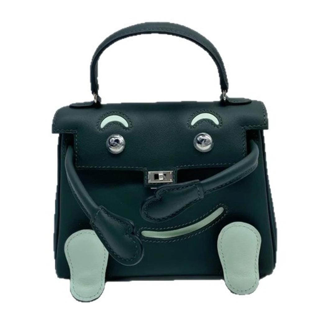 High-end Top Layer Cowhide Millennial Doll Smiley Face Bag Mini Bag New Women's Bag One-shoulder Crossbody Bag